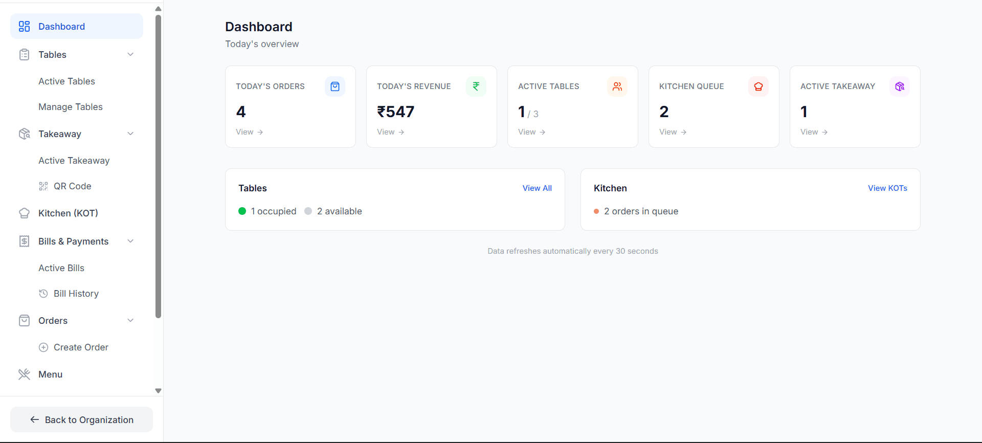 Ordexa Dashboard Interface
